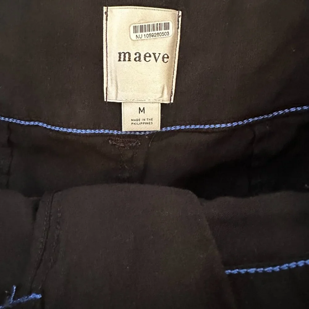 Maeve By Anthropologie The Colette Maxi Skirt Women's Size M Black Stretch - Picture 7 of 10